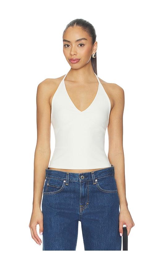 grlfrnd halter tank in ivory.