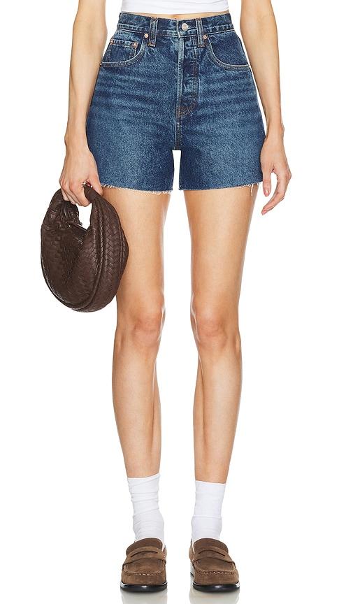 grlfrnd jules vintage cut off short in blue.