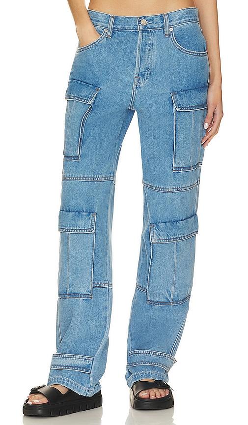 grlfrnd lex cargo jeans in denim-medium.