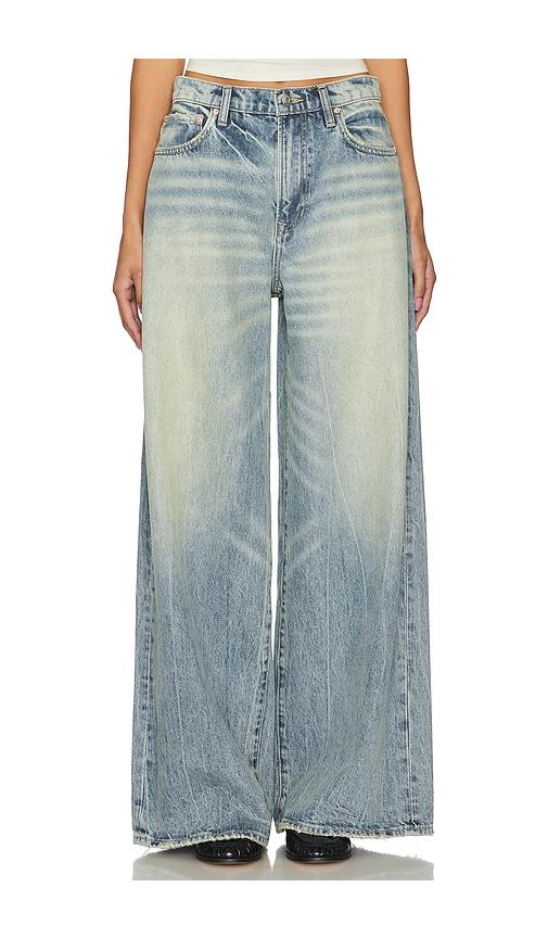 grlfrnd luna mid rise baggy jeans in denim-medium.