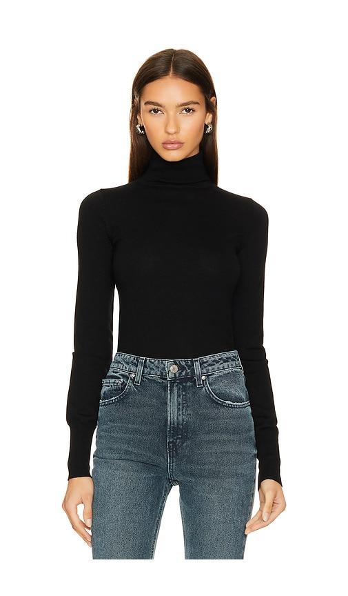 grlfrnd merino wool turtleneck sweater in black.
