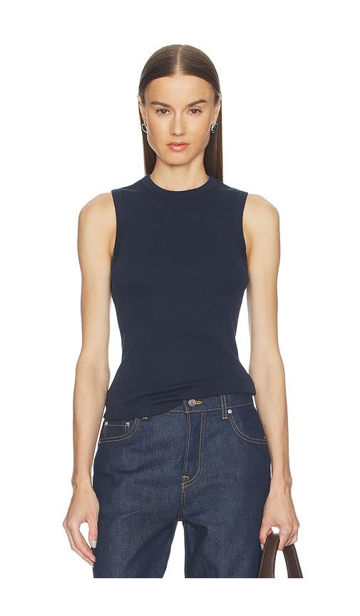 grlfrnd muscle tank in navy.