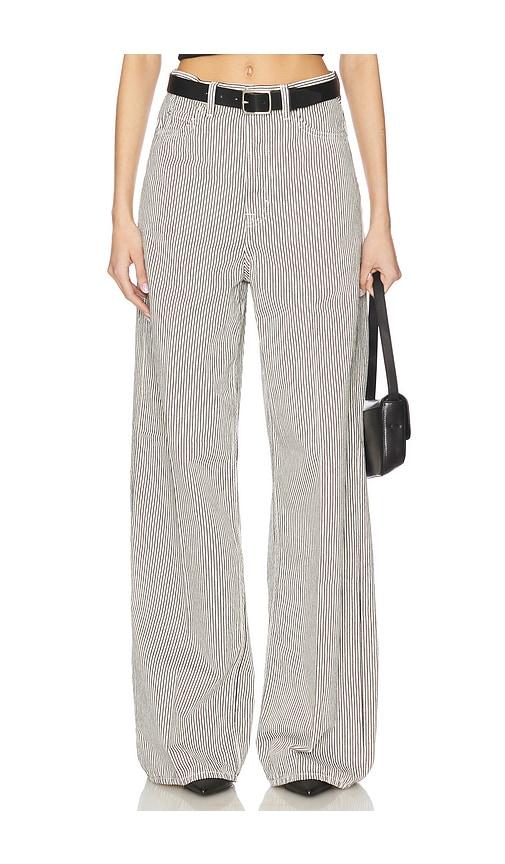 grlfrnd rey high rise wide jeans in black,white.