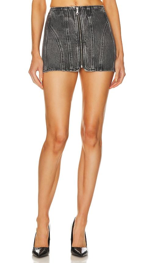 grlfrnd rey racer skirt in grey.