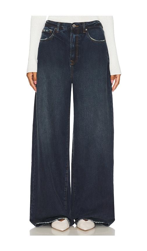 grlfrnd rowan oversized baggy jeans in denim-dark.