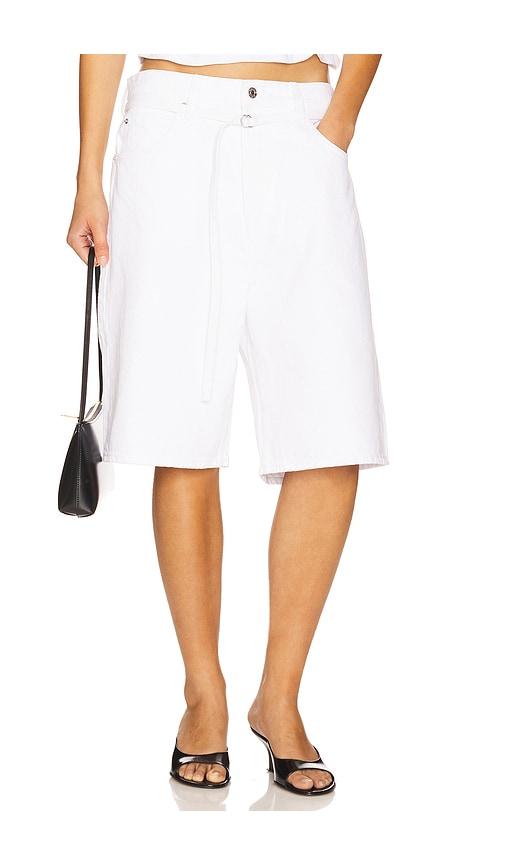 grlfrnd taylor oversized belted short in white.