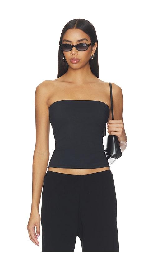 grlfrnd tube top in black.