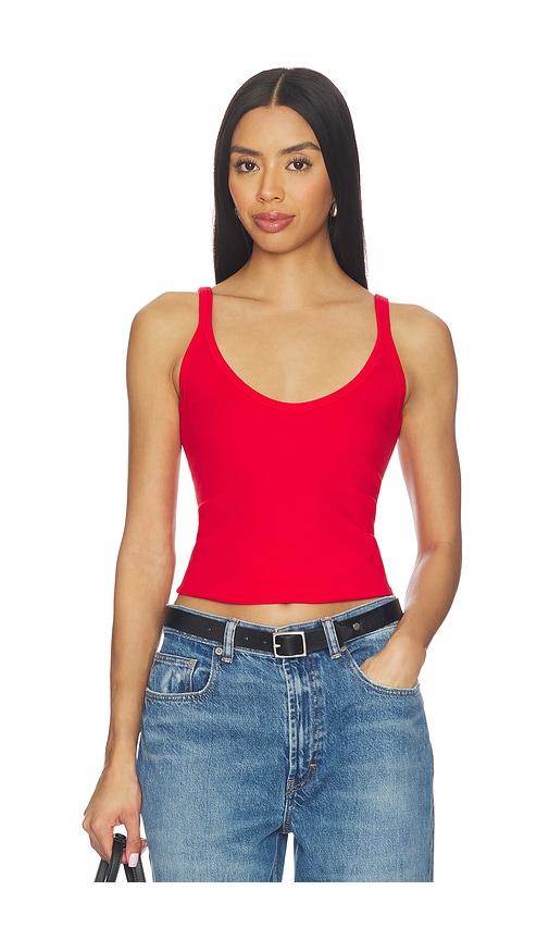 grlfrnd u-neck tank in red.