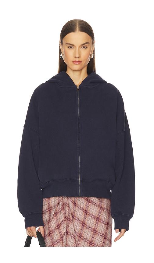 grlfrnd zip hoodie in navy.