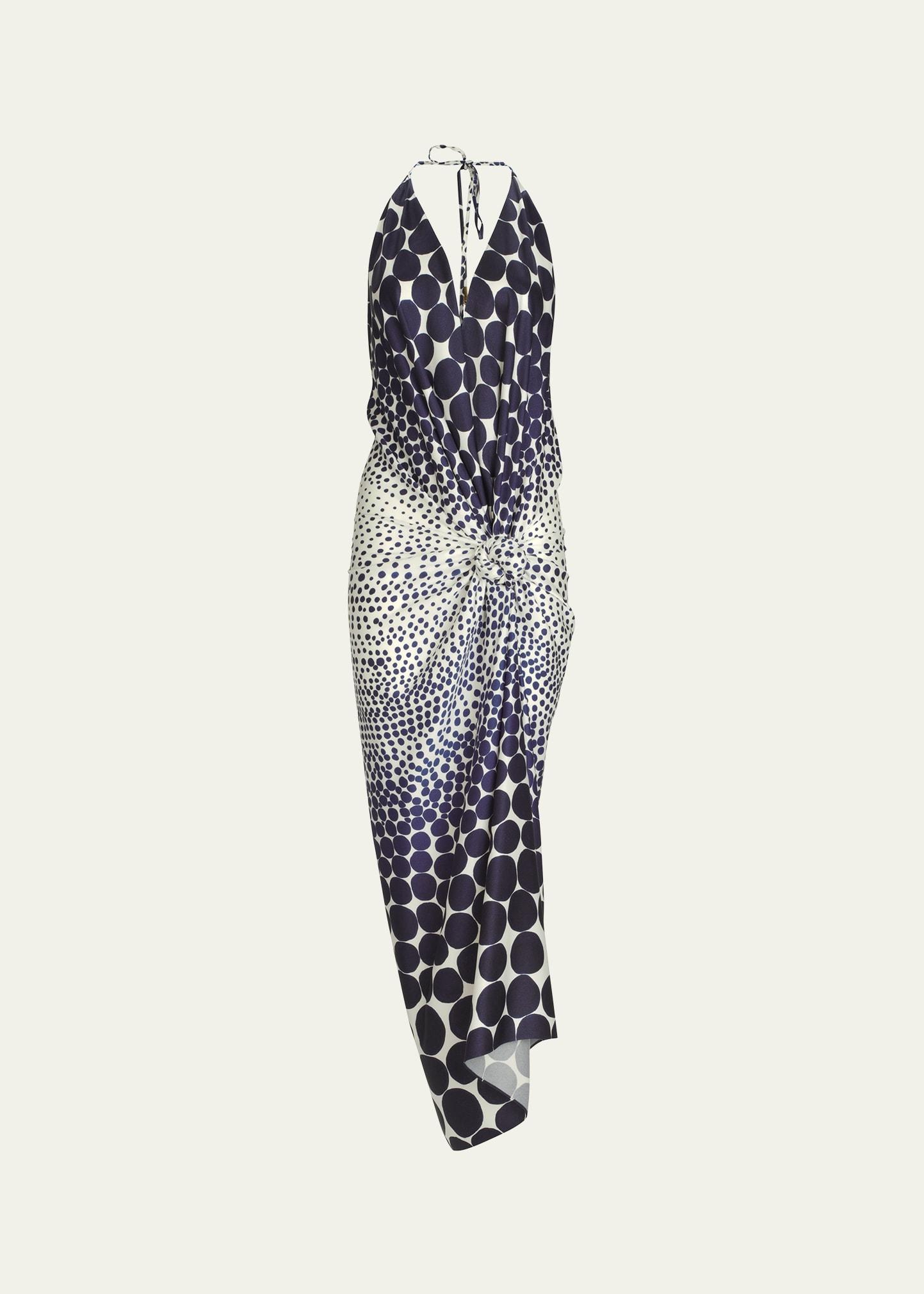 guadalupe printed halter ruched dress
