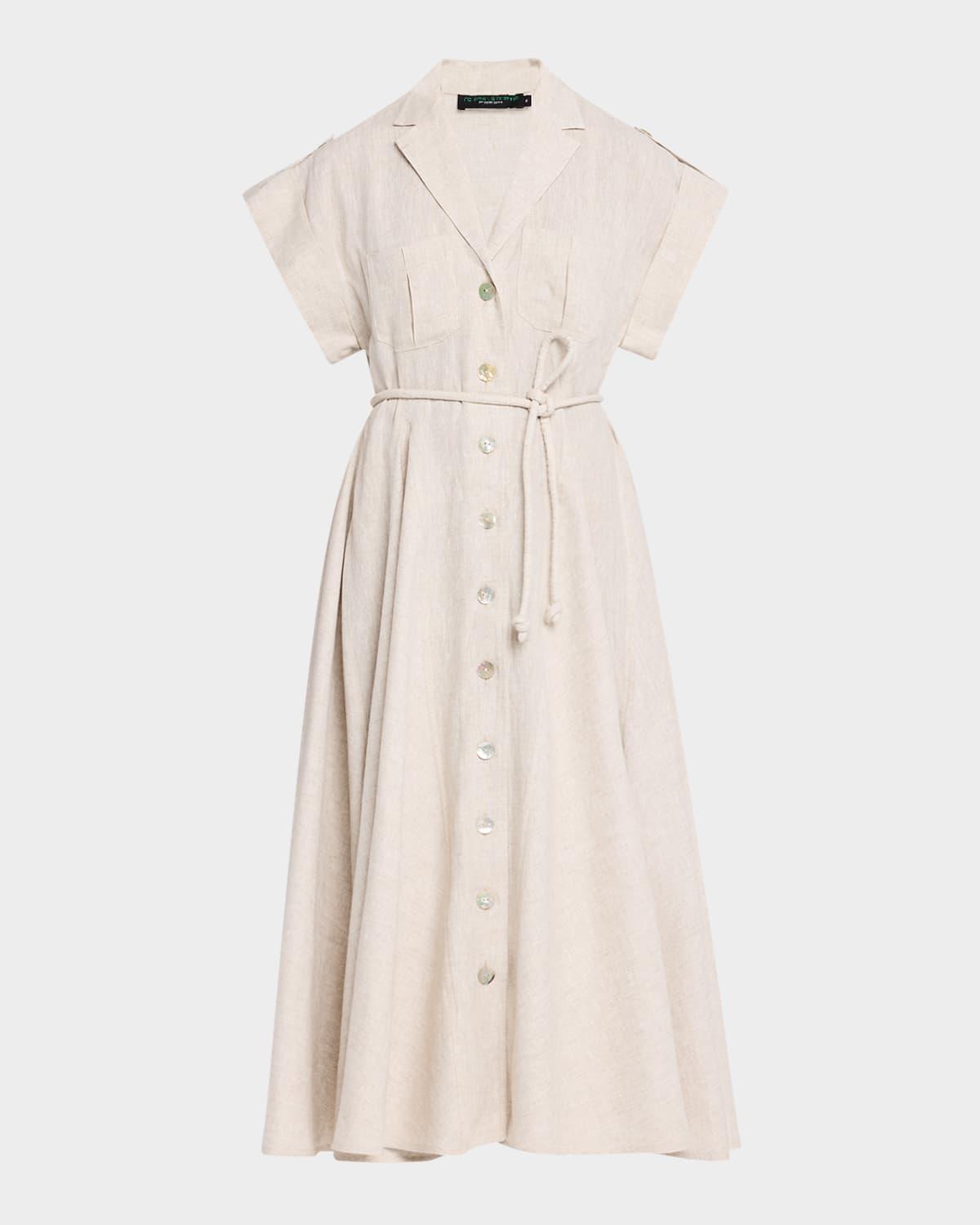 guayaba linen maxi shirtdress