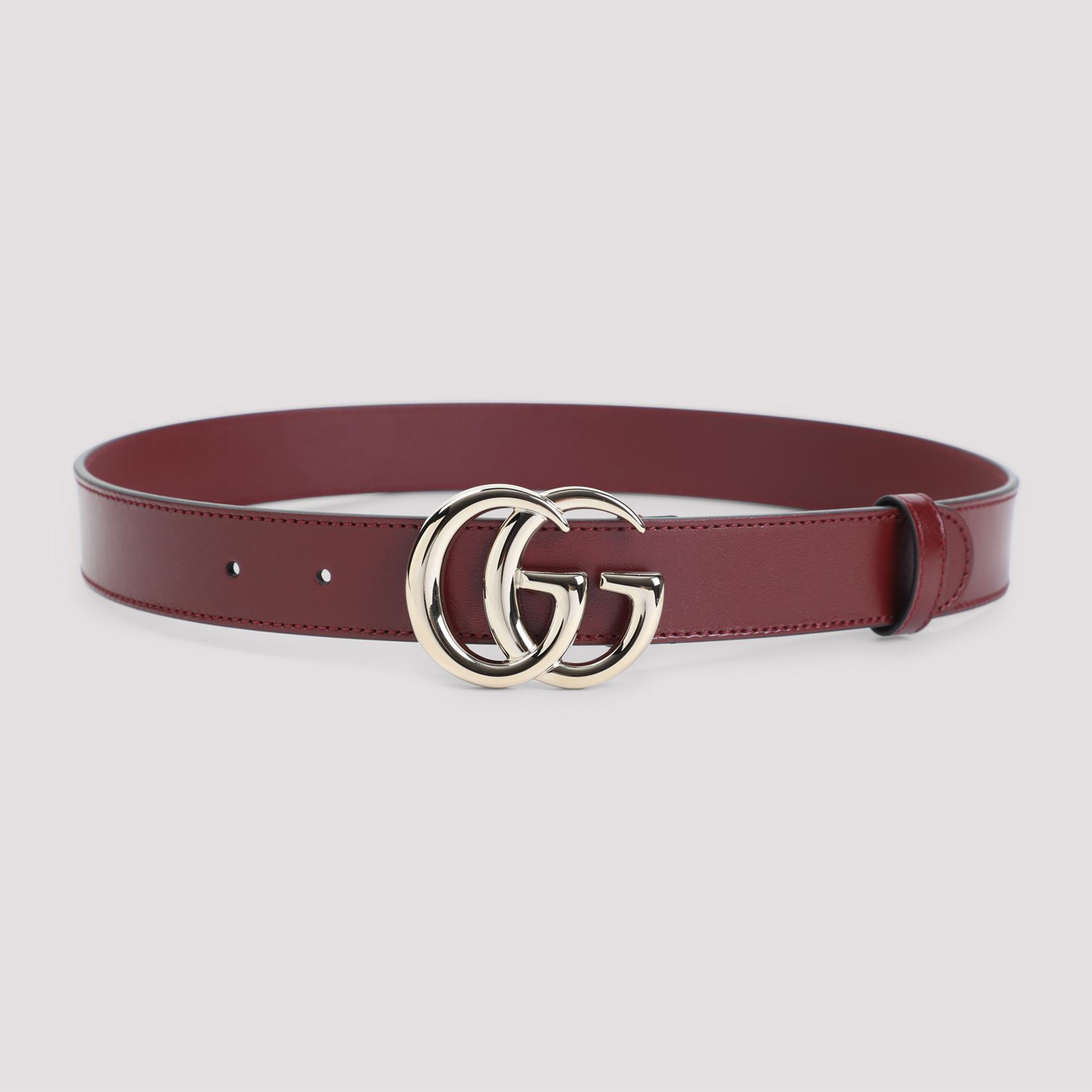 gucci 3 cm gg gold belt red calf leather - women