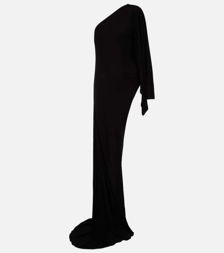 gucci asymmetric jersey maxi dress