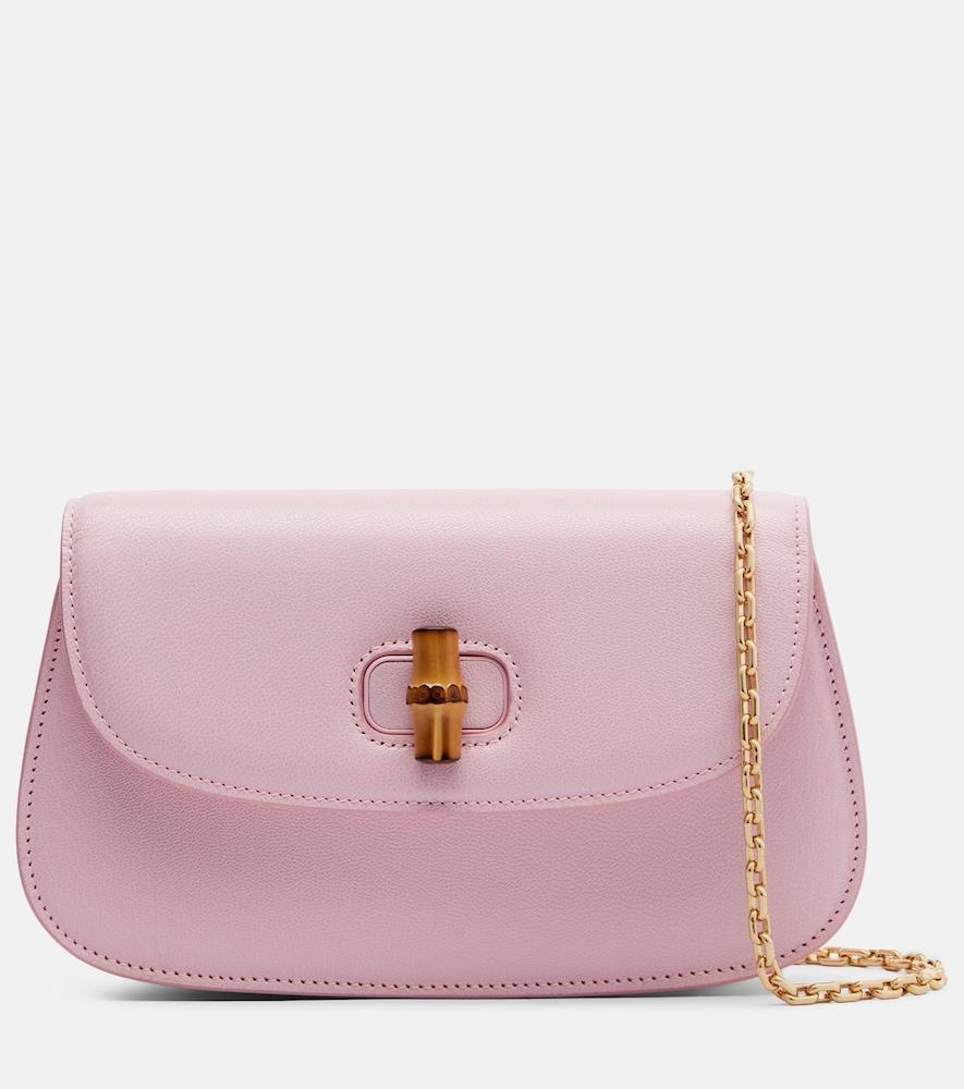 gucci bamboo leather clutch