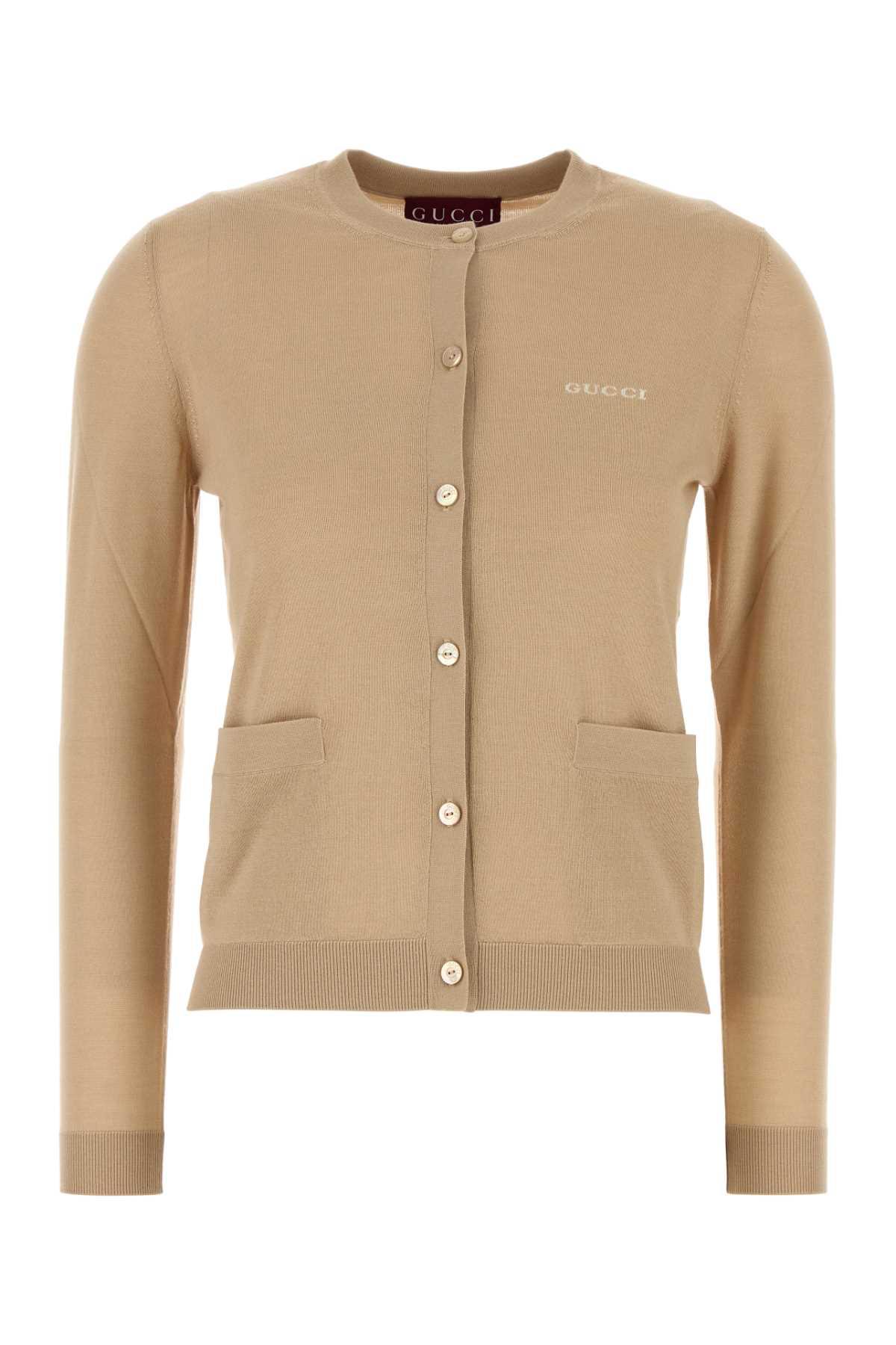 gucci beige cashmere blend cardigan