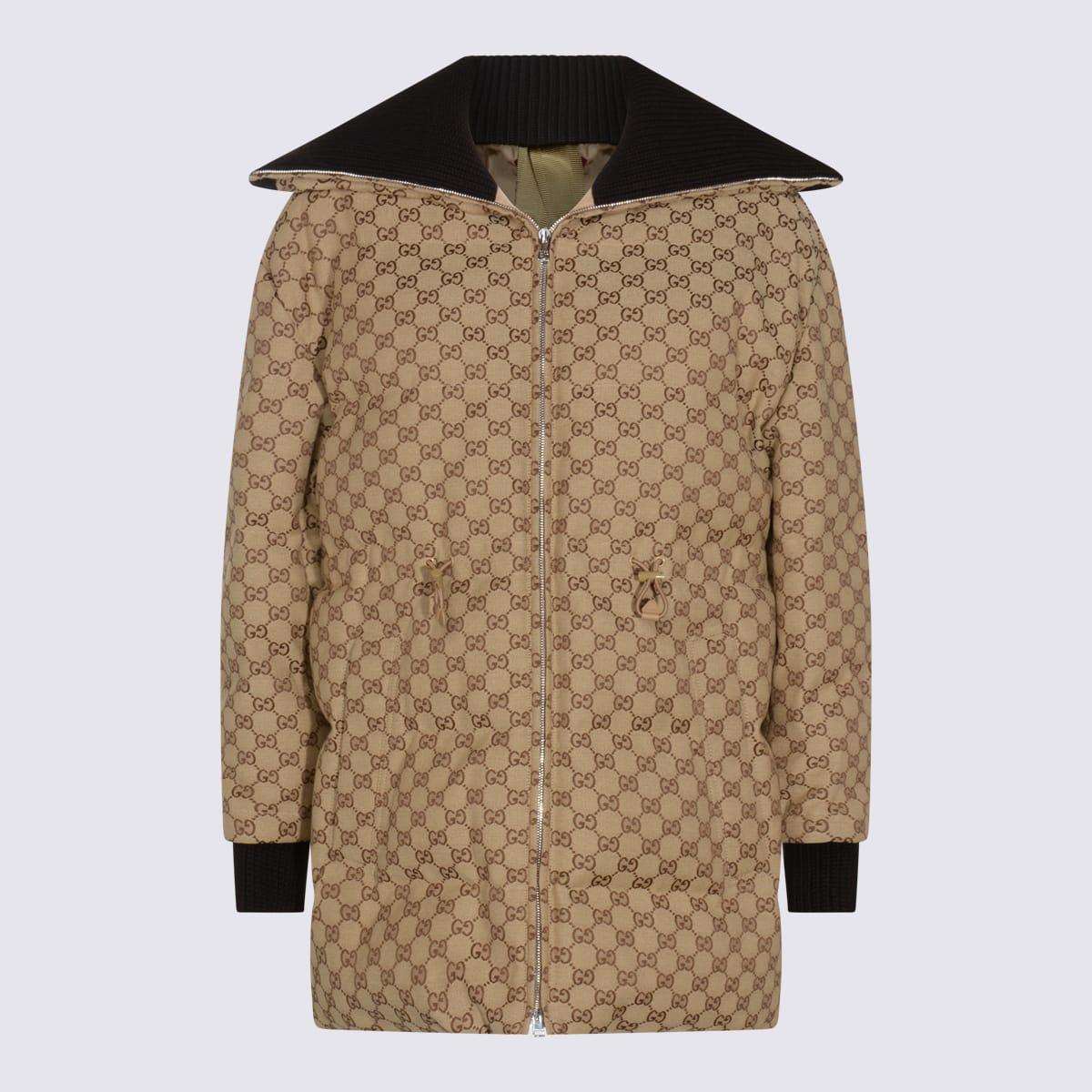 gucci beige cotton down jacket