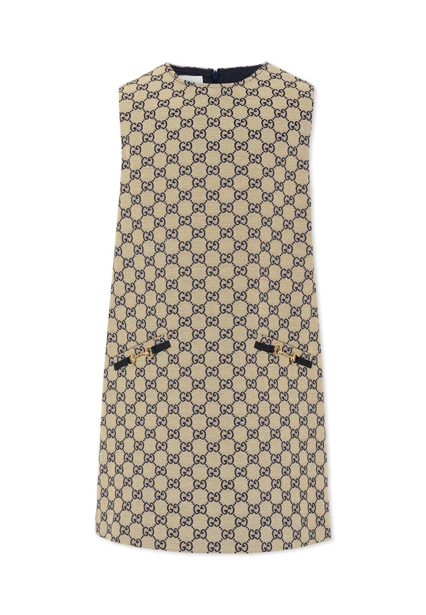 gucci beige dress for girl with horsebit