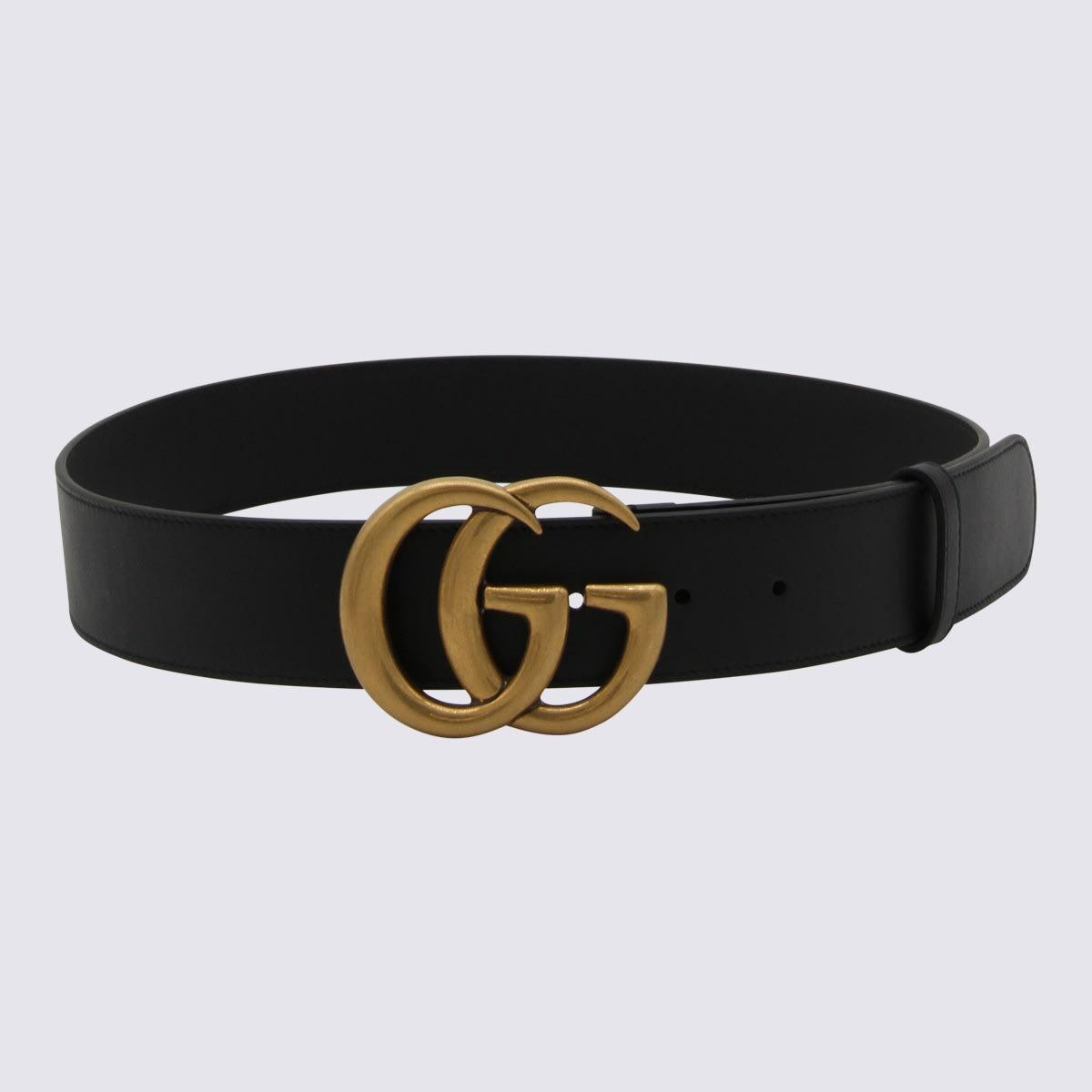 gucci black calfskin leather belt