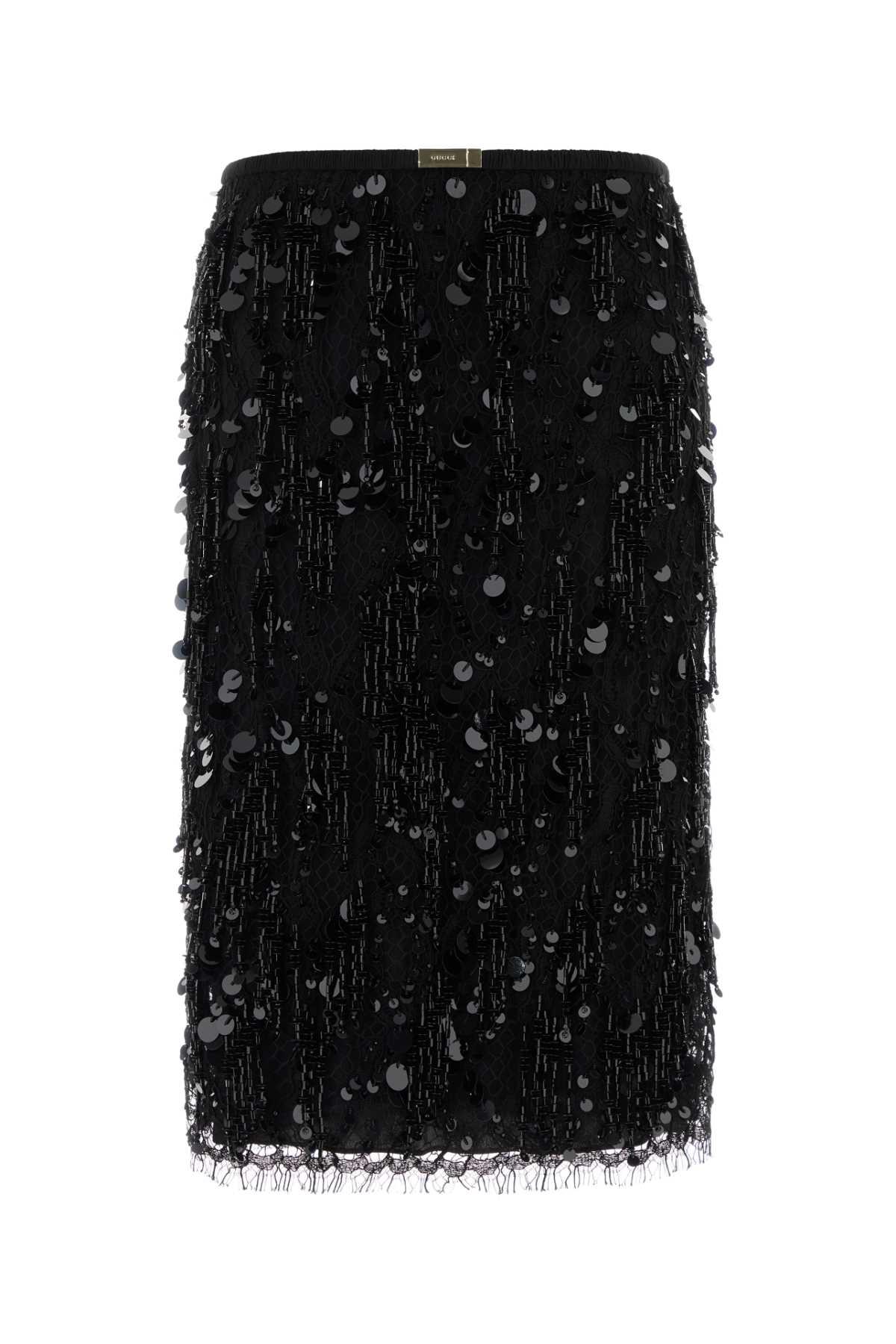 gucci black lace skirt