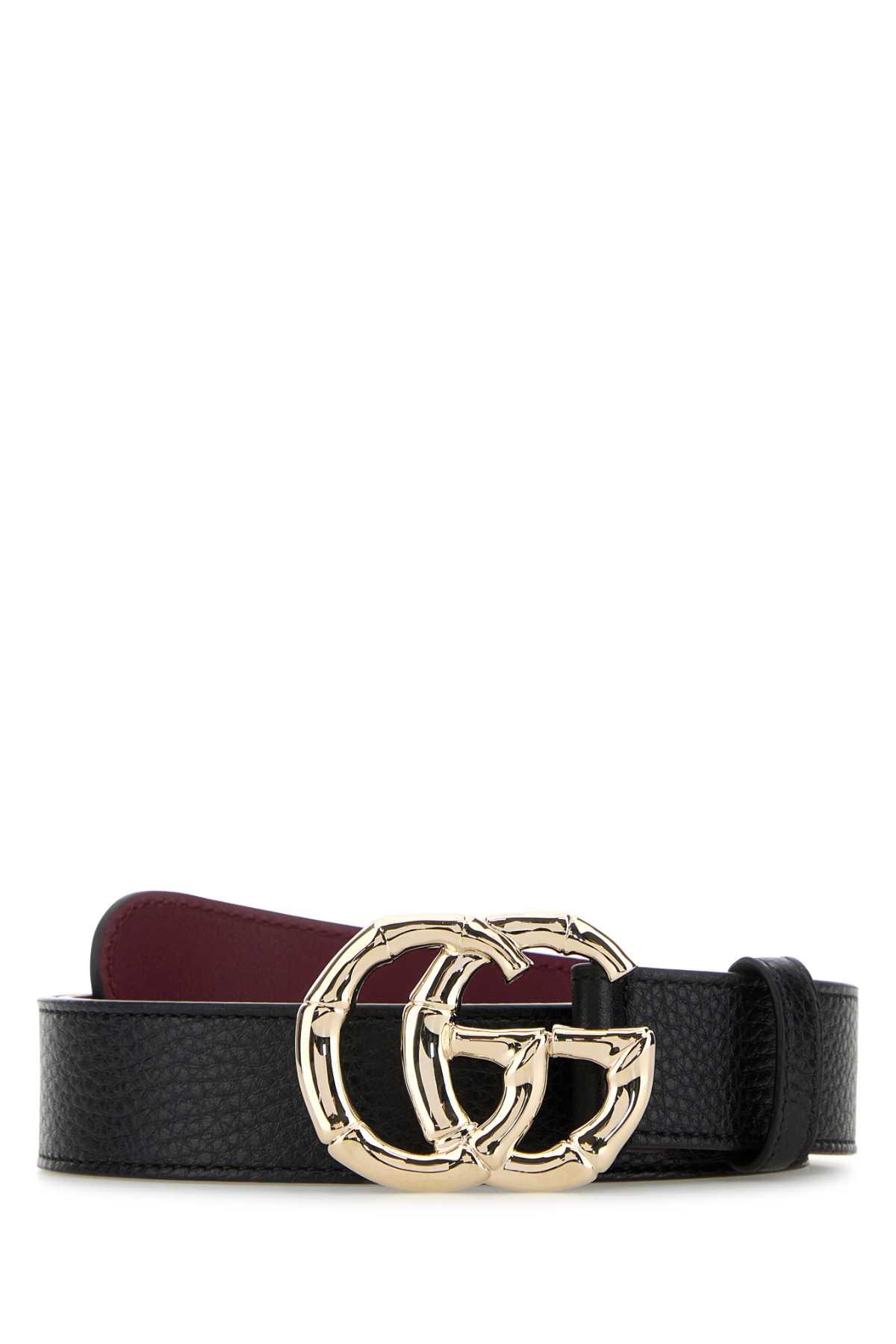 gucci black leather belt