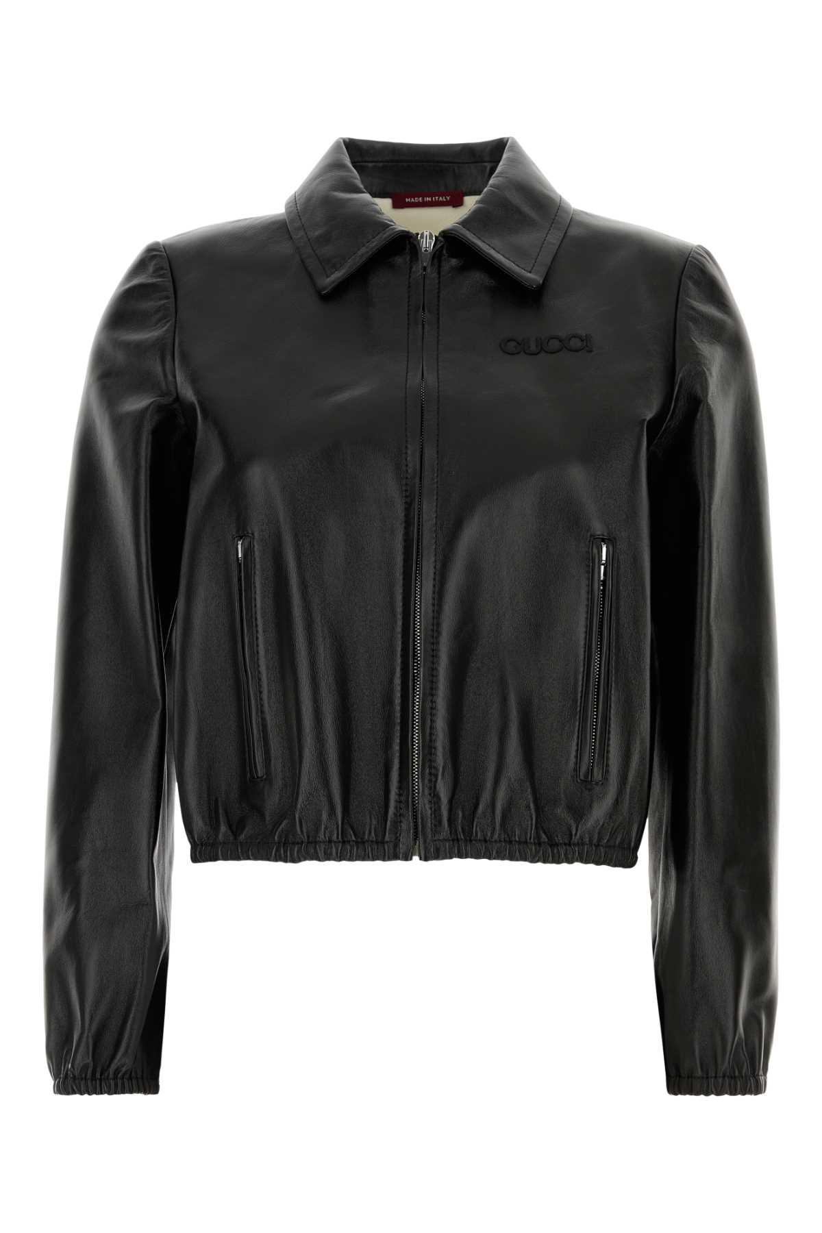 gucci black leather jacket