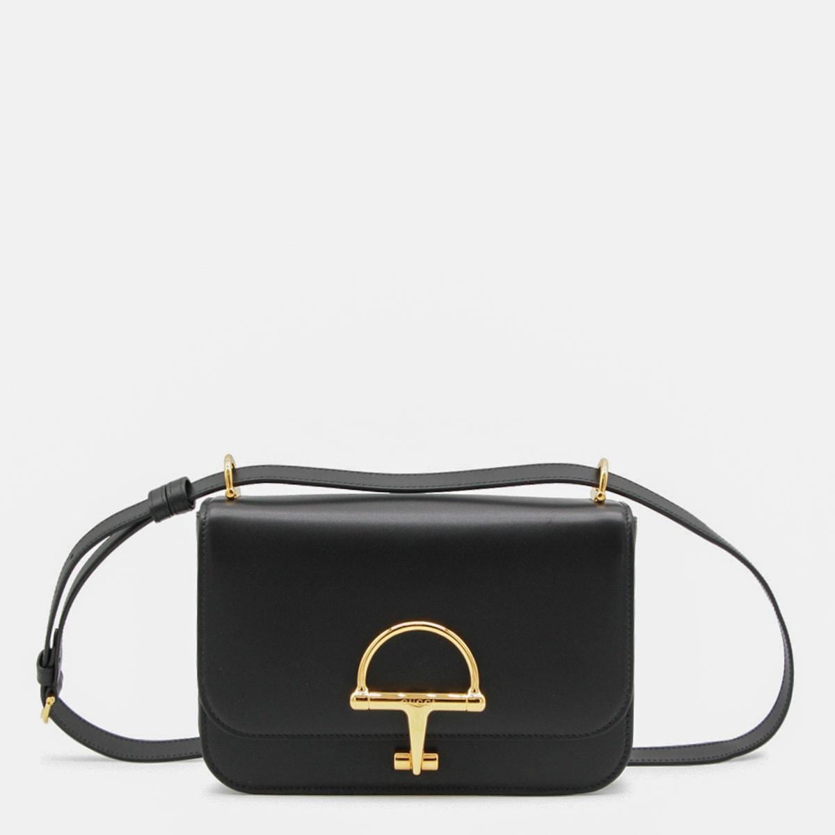 gucci black leather siena crossbody bag