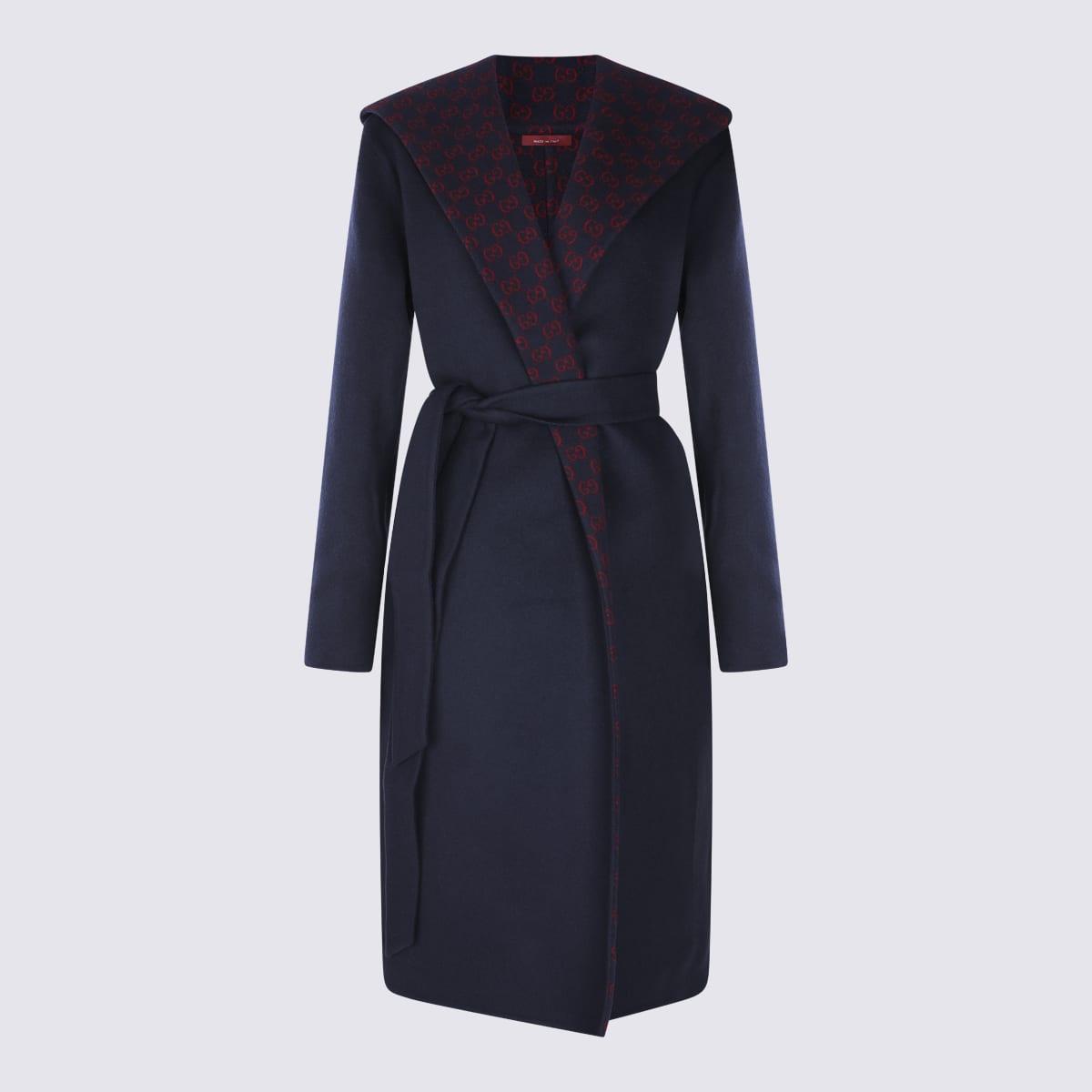 gucci blue wool coat