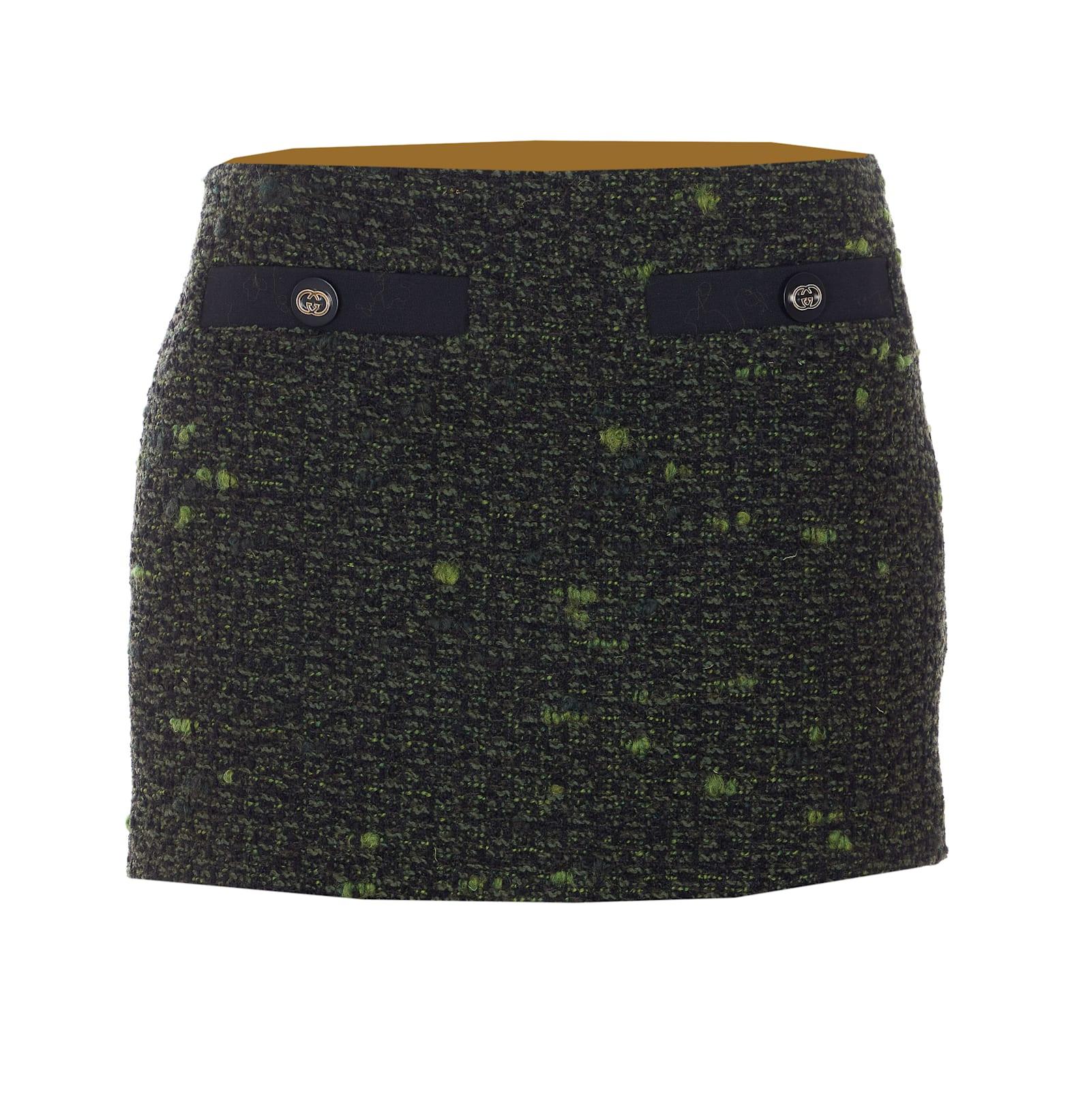 gucci boucle wool mini skirt