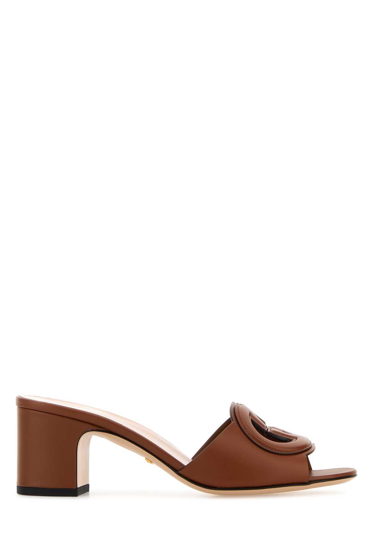 gucci brow leather mules