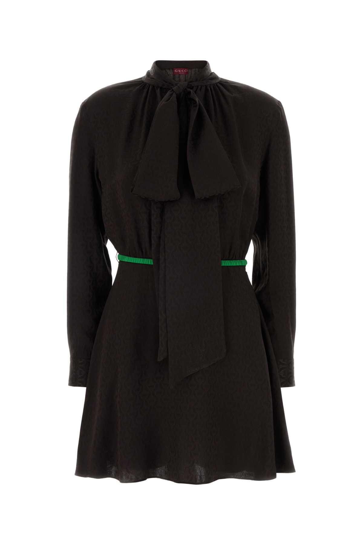 gucci brown jacquard dress