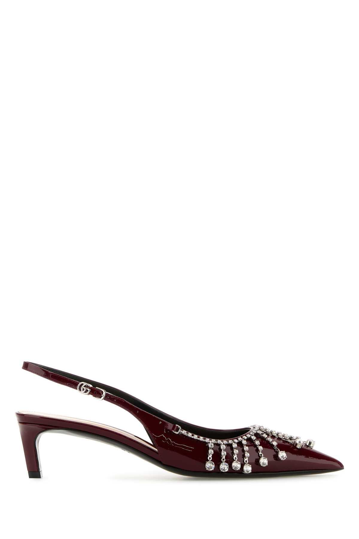 gucci burgundy leather pumps
