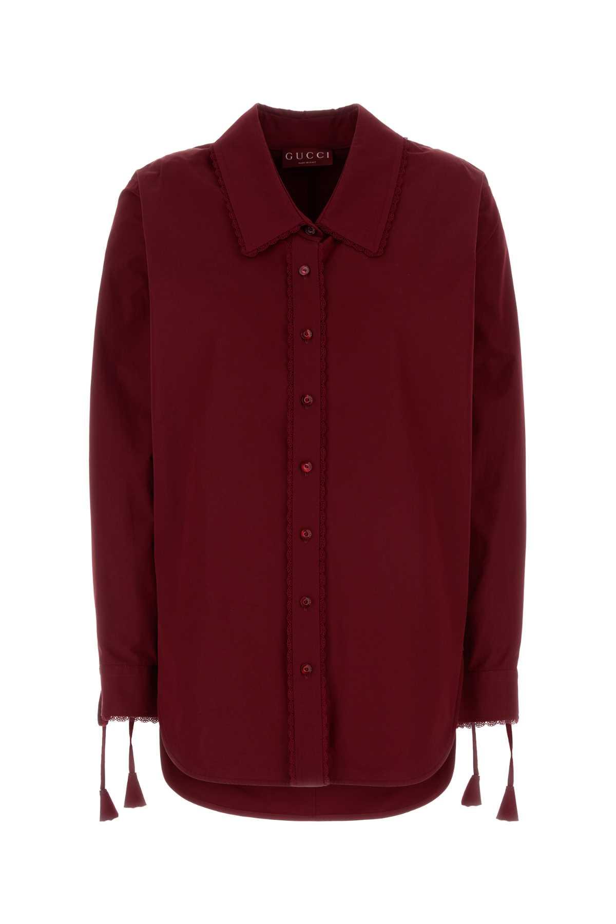 gucci burgundy poplin shirt