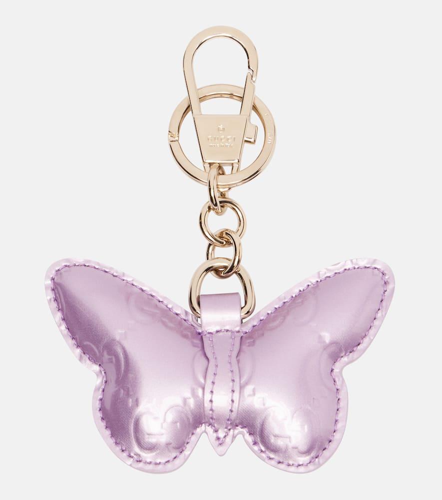 gucci butterfly leather bag charm