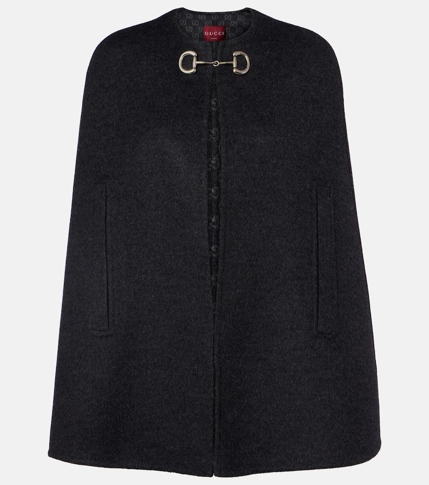gucci caban horsebit wool cape