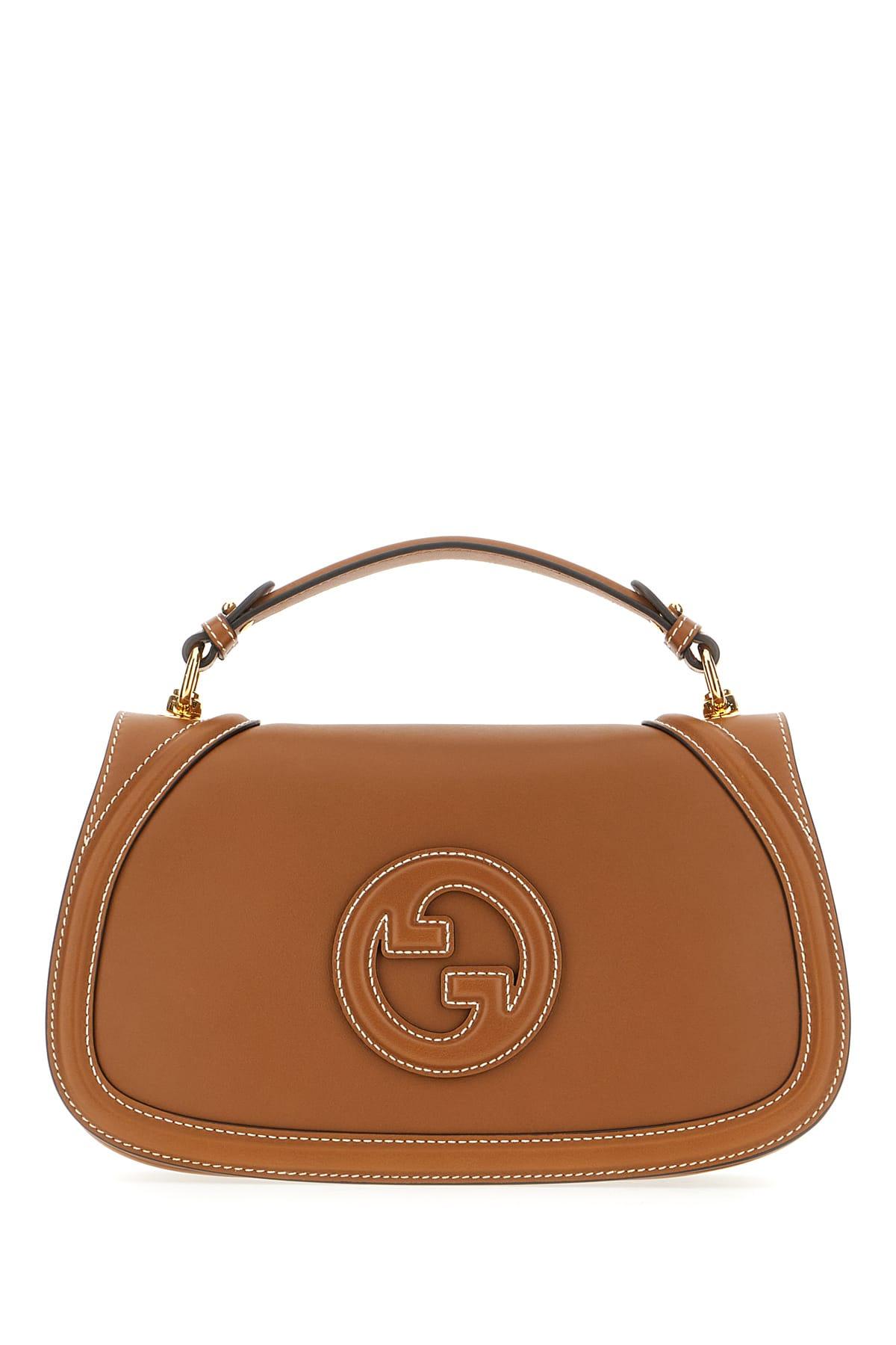 gucci camel leather medium blondie handbag