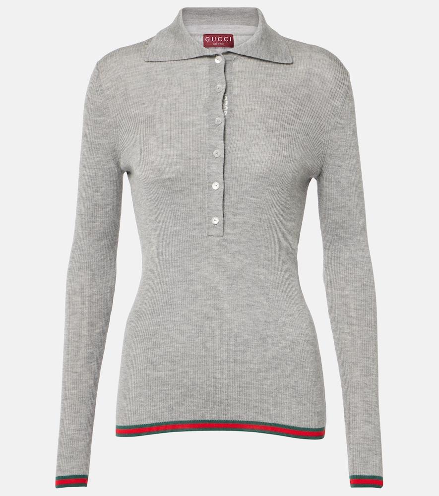gucci cashmere and silk polo sweater