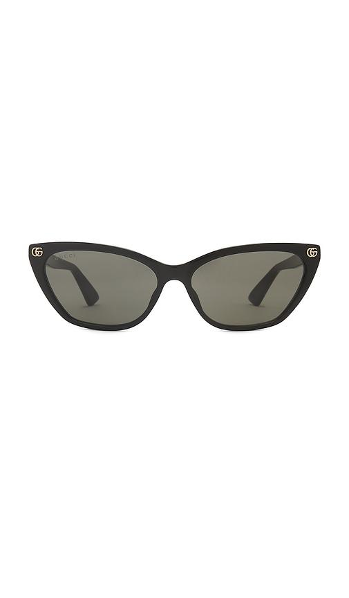 gucci cat eye sunglasses in black.
