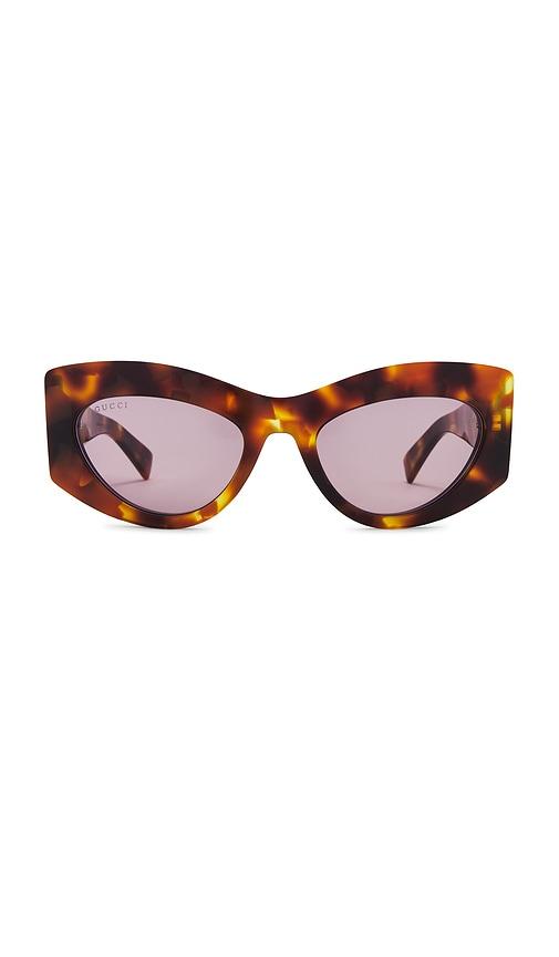 gucci cat eye sunglasses in brown.