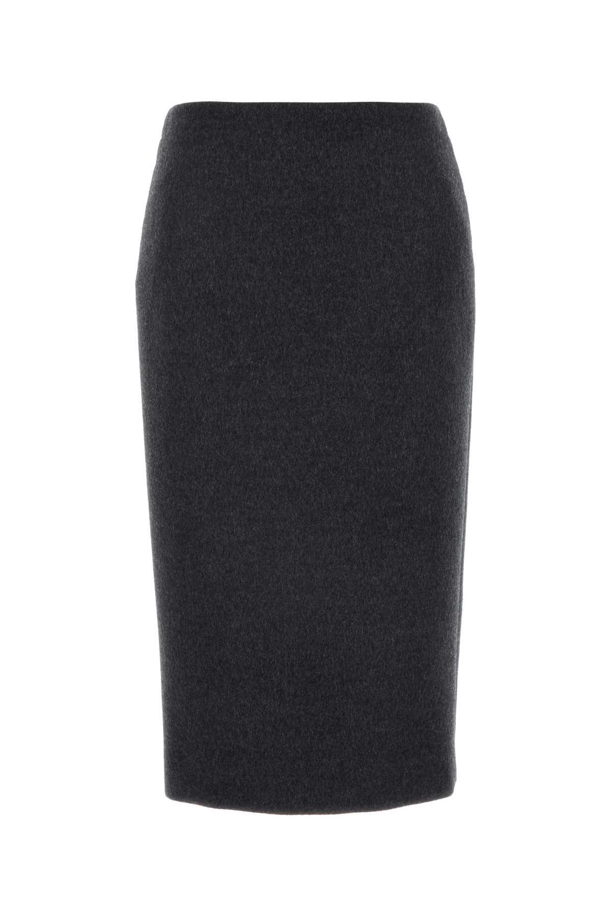 gucci charcoal wool blend skirt