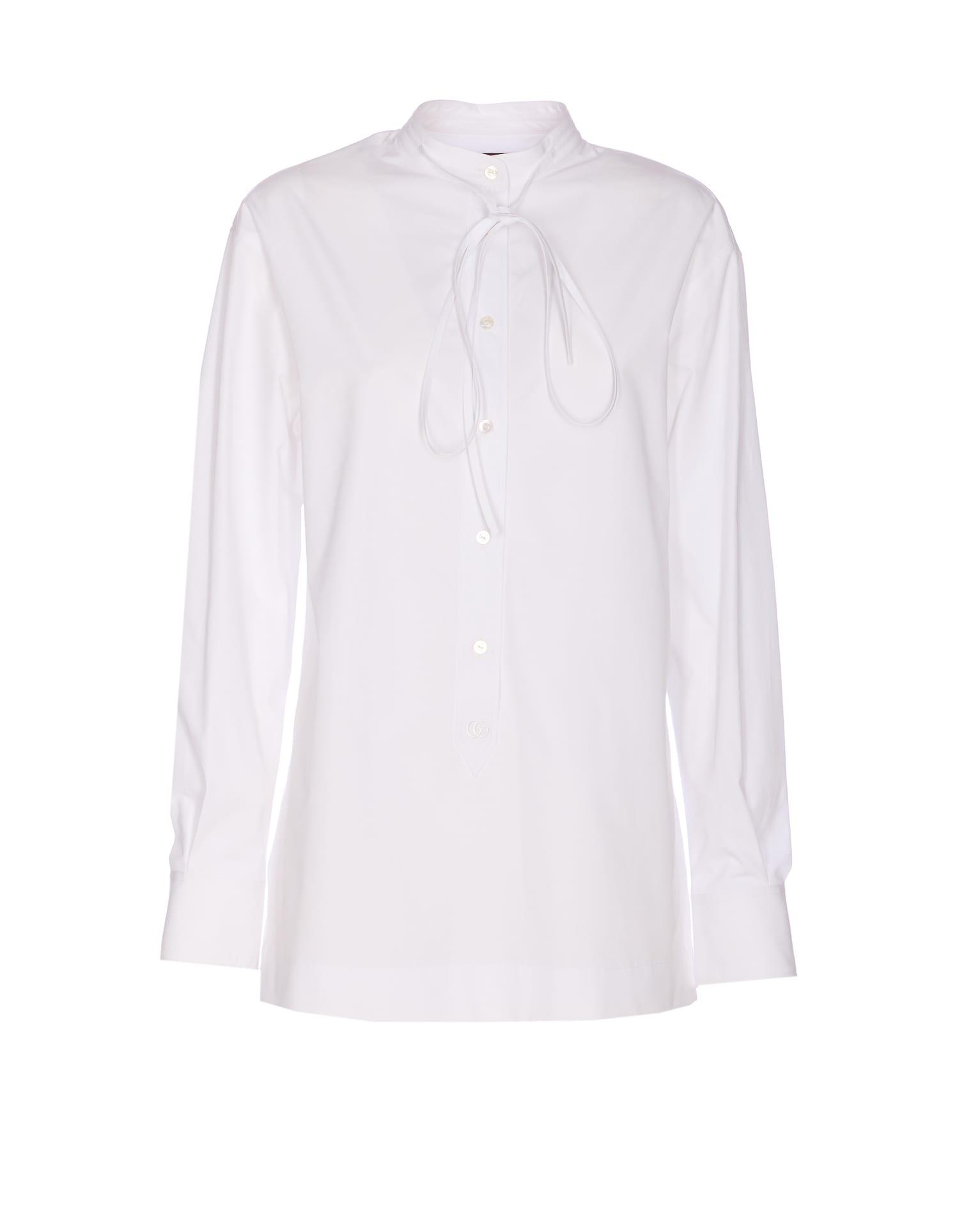 gucci cotton poplin with embroidery shirt
