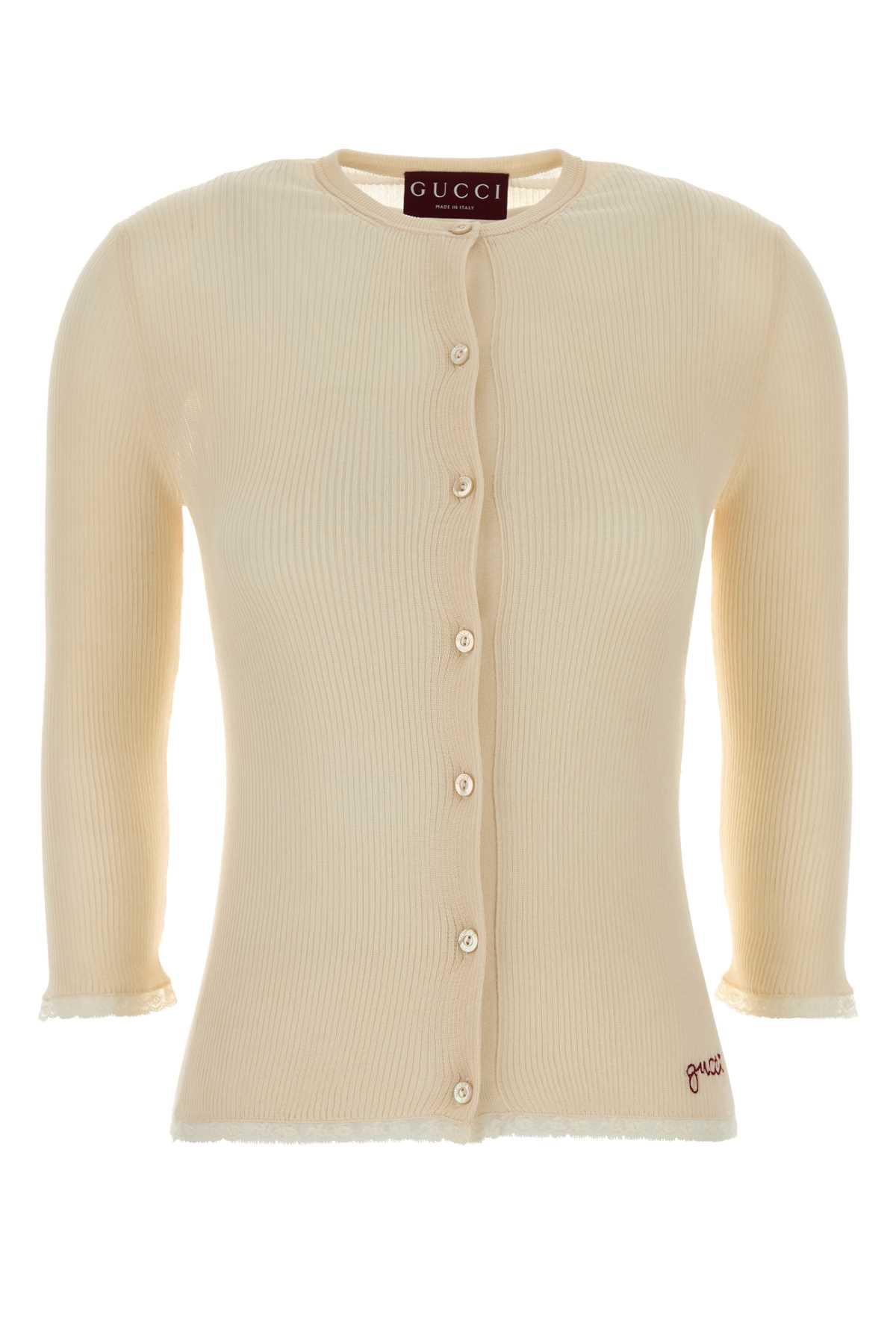gucci cream cotton cardigan