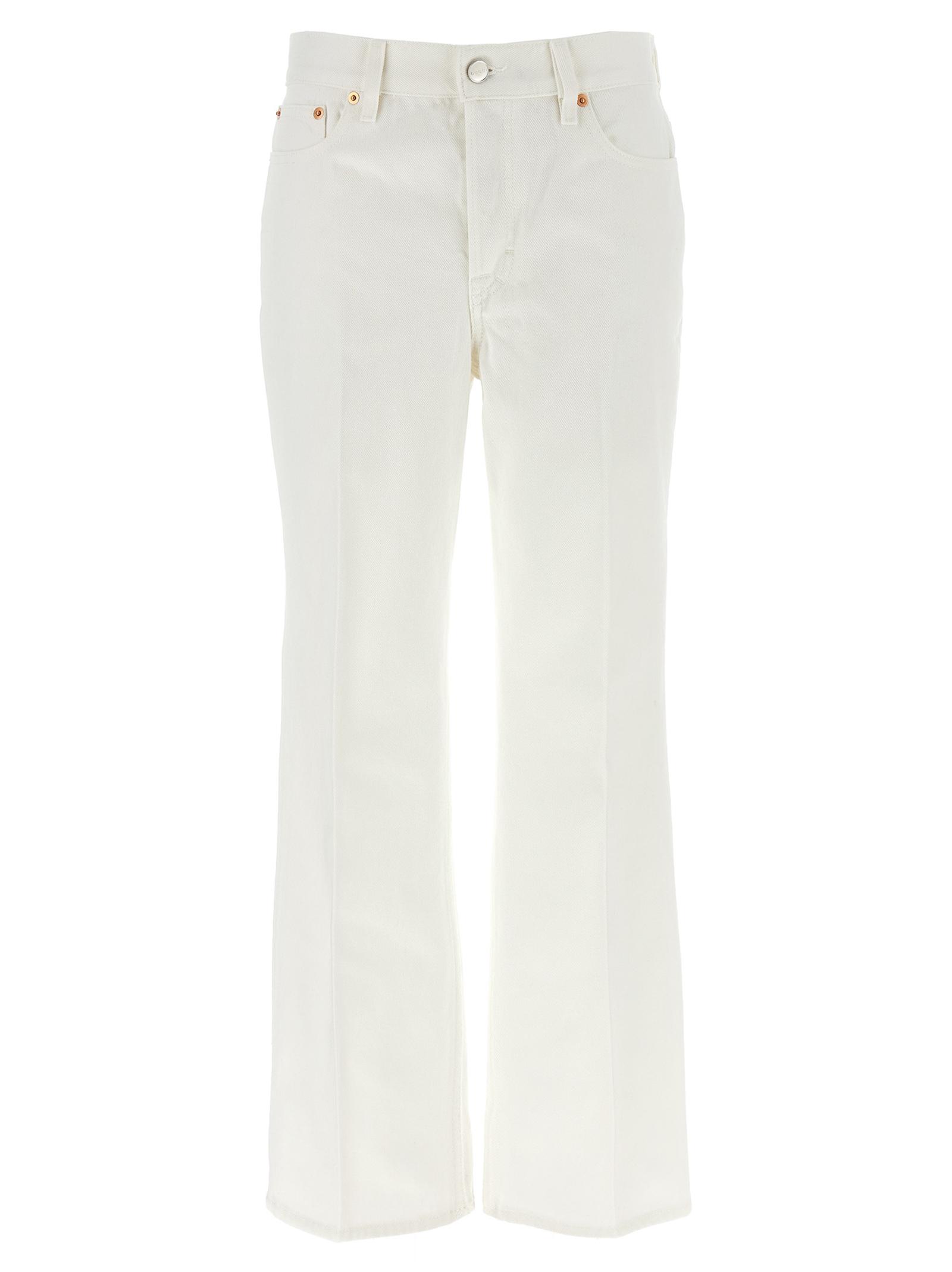 gucci cropped jeans white cotton - women