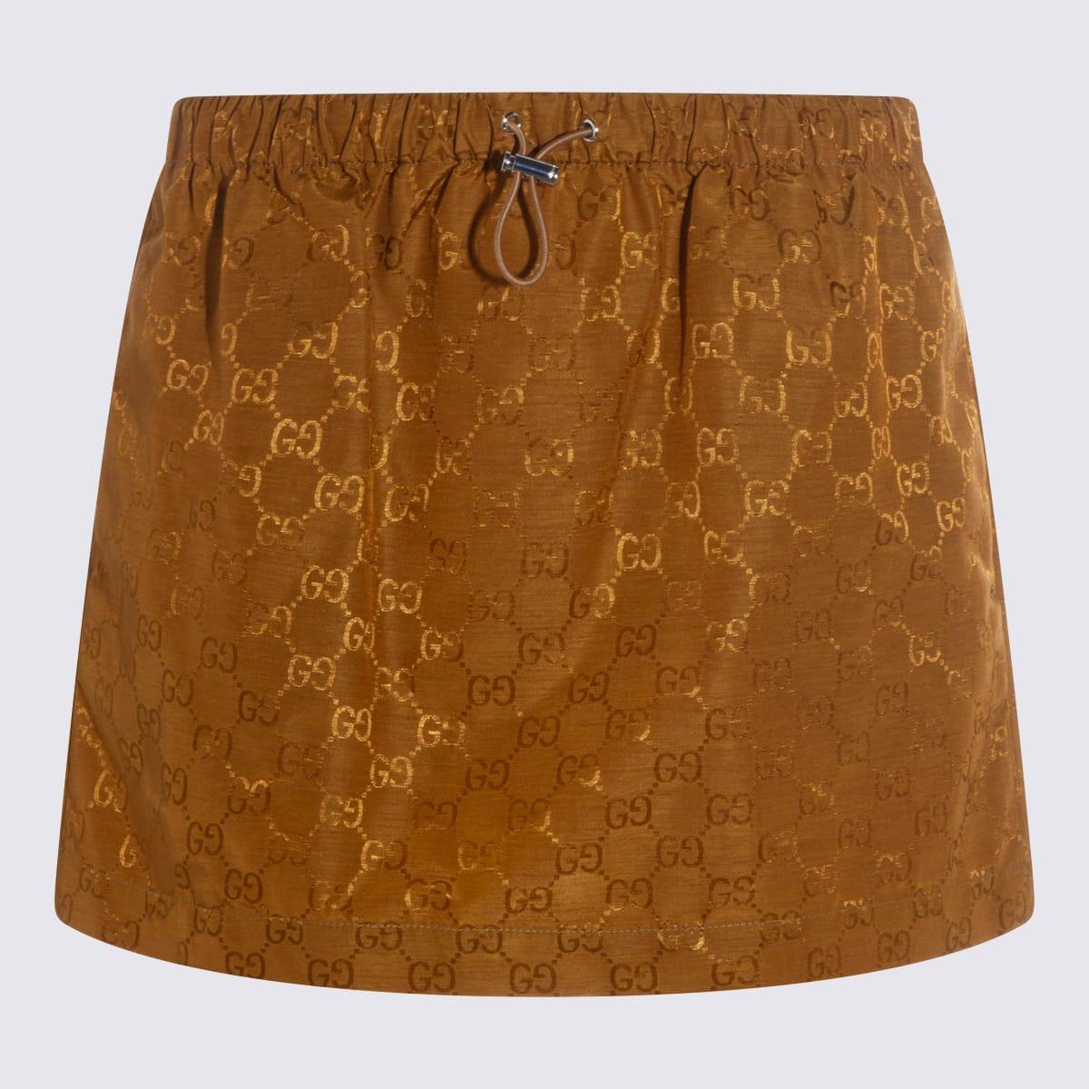 gucci dark beige mini skirt