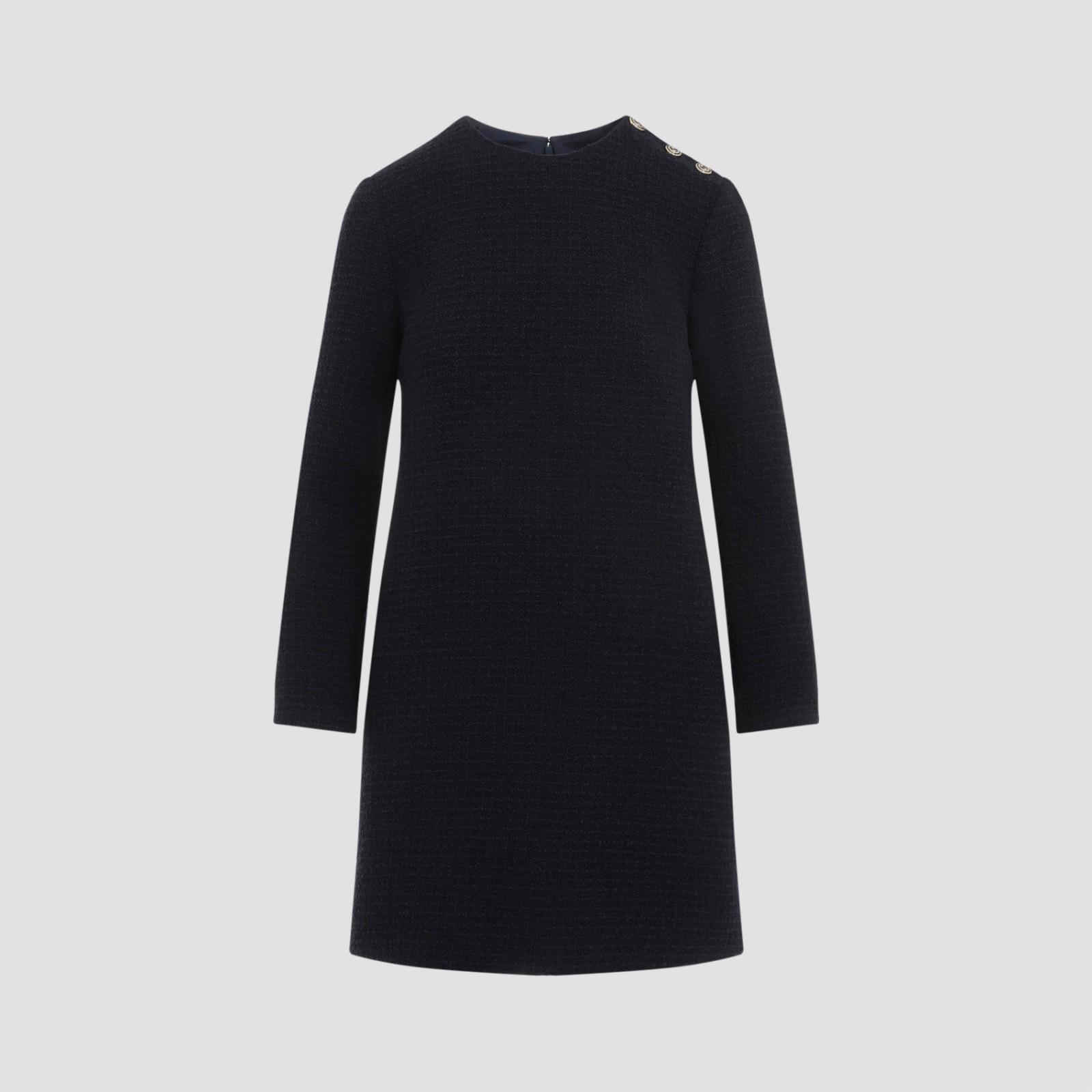 gucci dark blue bouclã dress