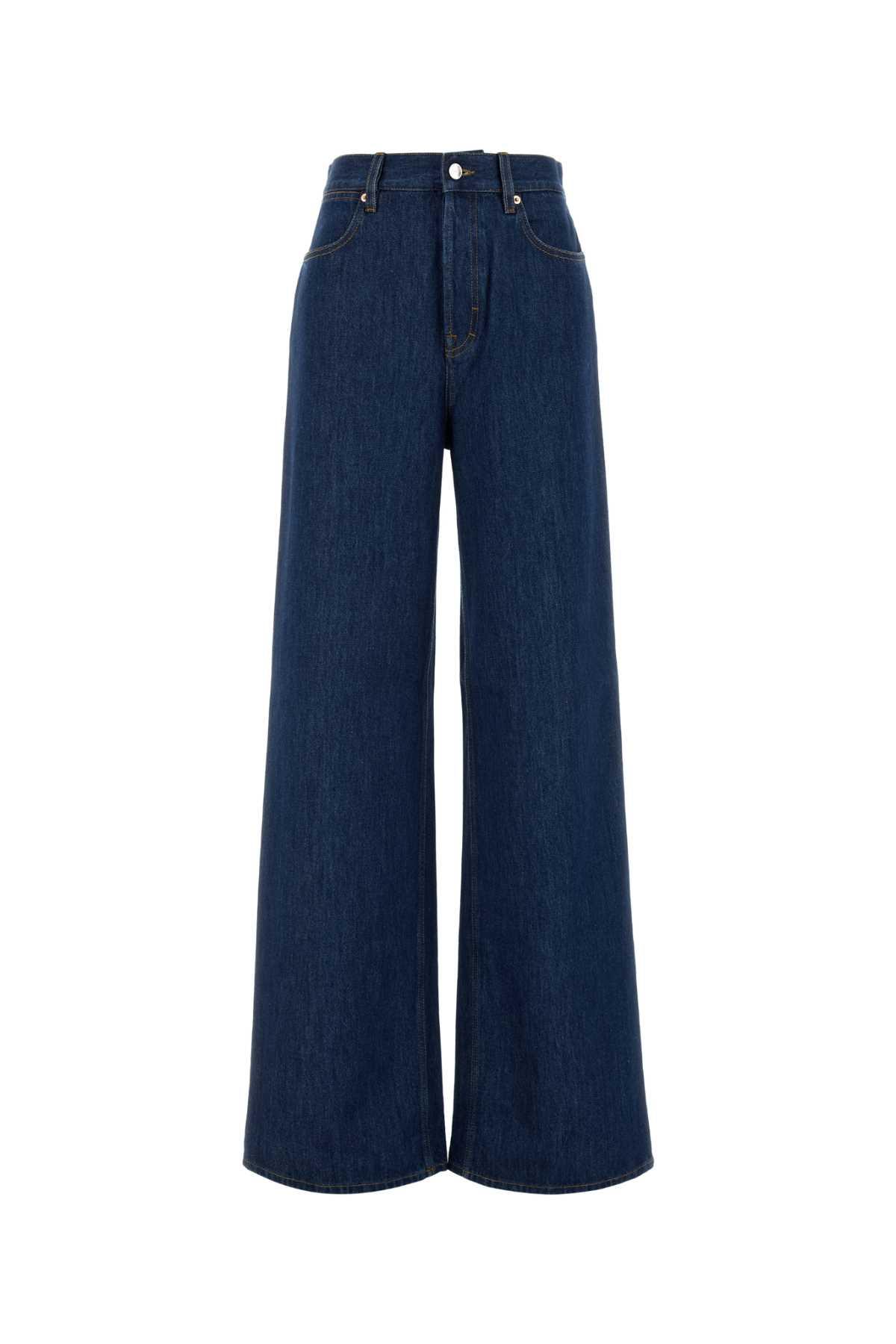 gucci denim wide-leg jeans