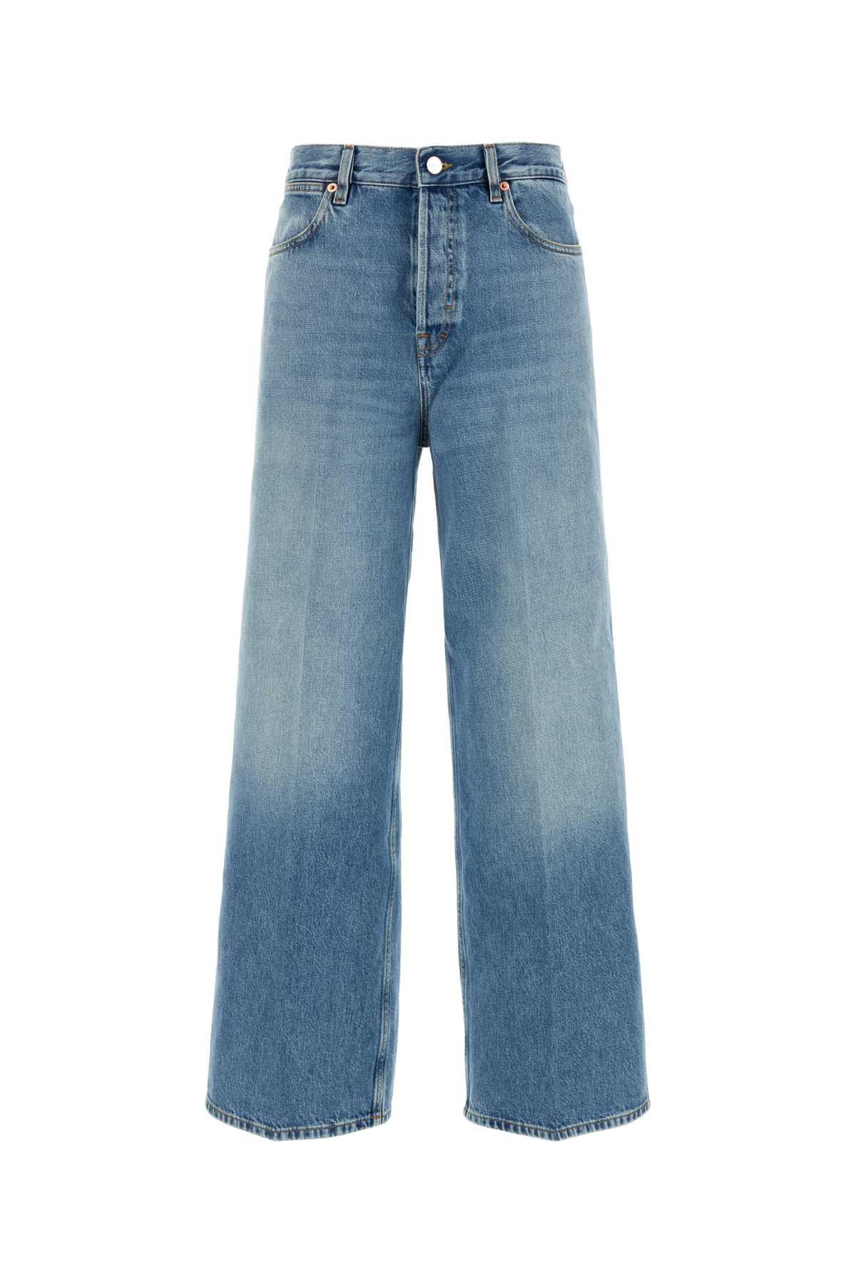 gucci denim wide-leg jeans