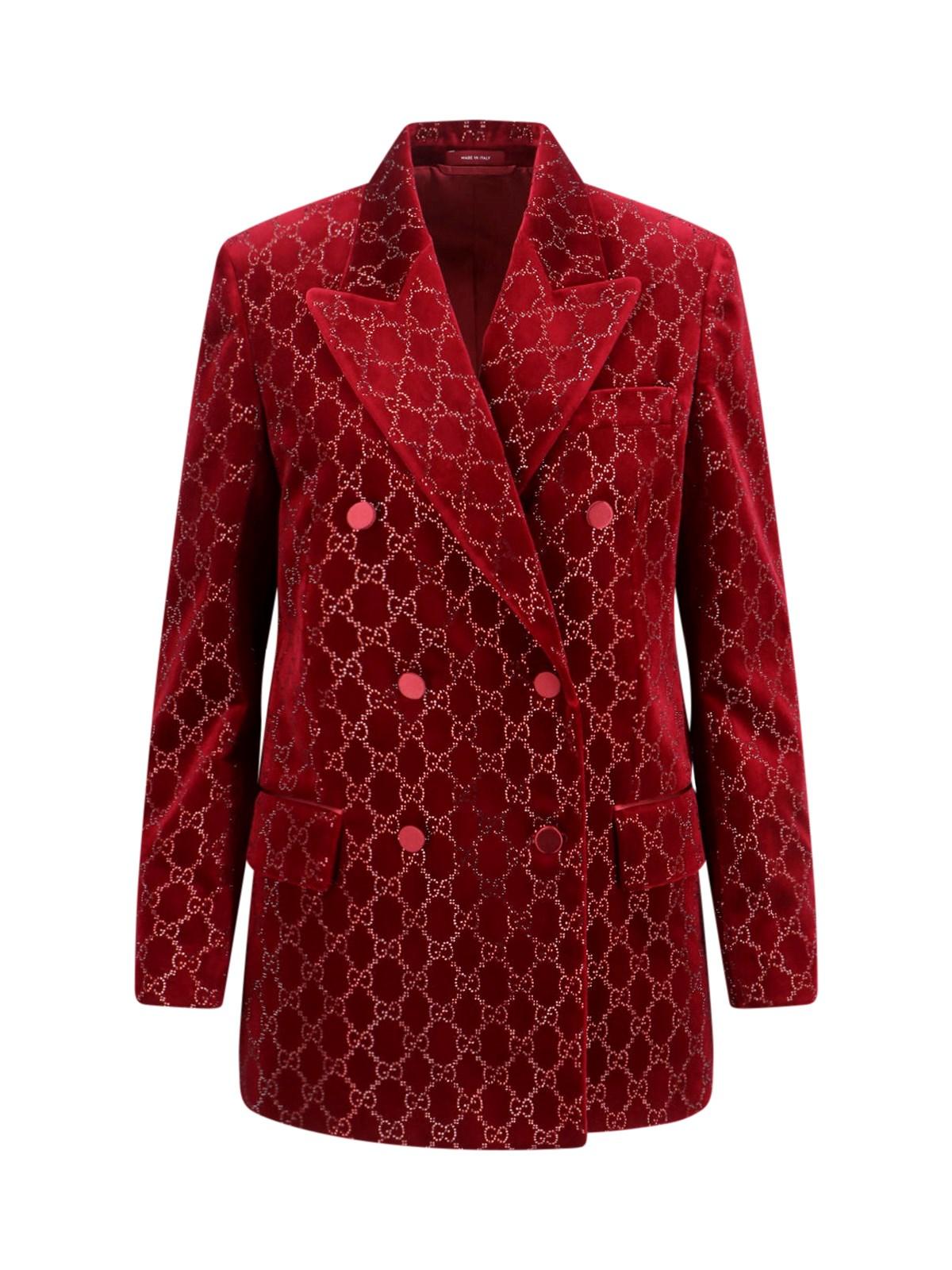 gucci double blazer with "gg" crystals