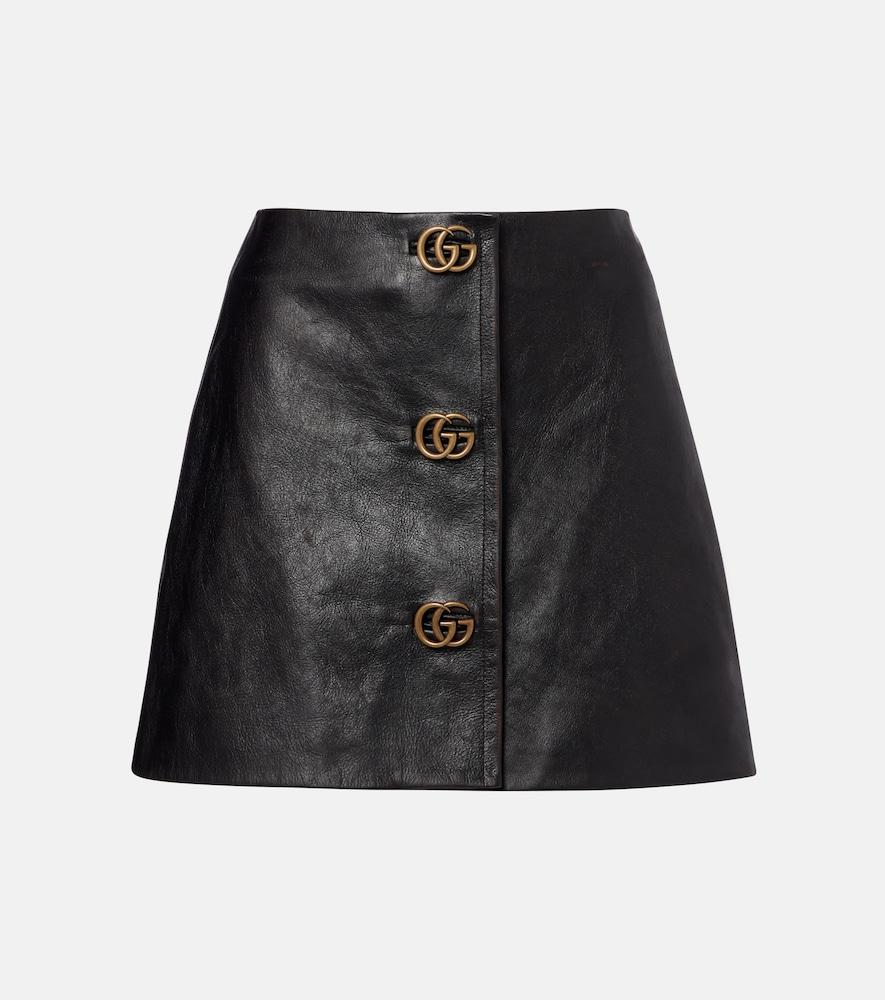 gucci double g leather miniskirt