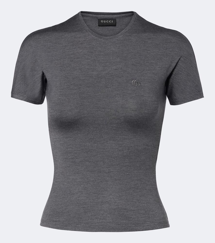 gucci double g silk-blend t-shirt