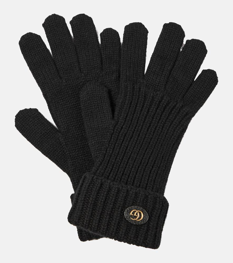 gucci double g wool and cashmere gloves